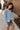 Hayden Blue & Mustard Stripe Sweater- frontal side view