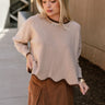 Everlee Mocha & Dark Brown Scallop Sweater- front top view
