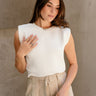 Sienna Cream Knit Sleeveless Tank- front top view