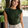 Amara Dark Green Sleeveless Tank- front view