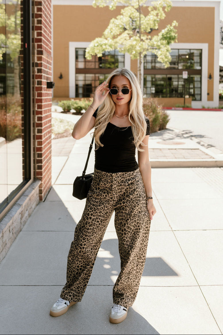 Alaina Black Short Sleeve Top- full body view