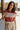 Arianna Dusty Coral & Beige Stripe Top- front view