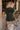 Alora Dark Green Pleated Flare Top- front top view