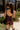 Everlee Burgundy Faux Leather Halter Romper- close up back view