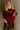 Angelina Burgundy Mock Neck Top- close up front view