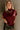 Angelina Burgundy Mock Neck Top- close up front view