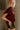 Angelina Burgundy Mock Neck Top- close up side view
