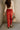 Serena Rust Wide Leg Cuffed Pant- close up back view