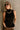 Vera Black Ribbed & Ruffle Tank- close up front view