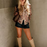 Ari Brown Multi Floral Mesh Top- full body view