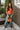 Leila Orange & Gold Buttons Knit Vest- full body view