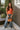 Leila Orange & Gold Buttons Knit Vest- full body view