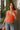 Leila Orange & Gold Buttons Knit Vest- top front view