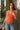 Leila Orange & Gold Buttons Knit Vest- top front view