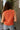 Leila Orange & Gold Buttons Knit Vest- back view