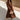 Adeline Brown Long Sleeve Midi Dress - full body front view