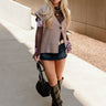 Bethany Mocha Sleeveless Split Hem Cardigan - full body front view
