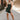 Brenna Greem & Cream Sleeveless Mini Dress - full body front view