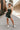 Brenna Greem & Cream Sleeveless Mini Dress - full body front view