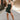 Brenna Greem & Cream Sleeveless Mini Dress - full body front view