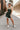 Brenna Greem & Cream Sleeveless Mini Dress - full body front view