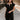 Rachelle Black Twill Suede Contrast Mini Dress - front view