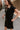 Rachelle Black Twill Suede Contrast Mini Dress - side view