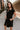 Rachelle Black Twill Suede Contrast Mini Dress - side 