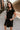 Rachelle Black Twill Suede Contrast Mini Dress - side 