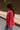 Jeanie Red Coral Balloon Sleeve Sweater - side