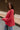 Jeanie Red Coral Balloon Sleeve Sweater - side view