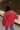 Jeanie Red Coral Balloon Sleeve Sweater - back view