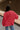 Jeanie Red Coral Balloon Sleeve Sweater - back view
