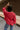 Jeanie Red Coral Balloon Sleeve Sweater - back