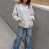 Ellie Heather Grey Pullover Sweatshirt - full body front view