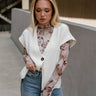Bethany Cream Sleeveless Split Hem Cardigan - front view