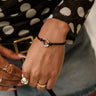  Leah Silver Medallion Bracelet - shown on model's wrist