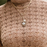 Mira Gold Roped Heart & Coin Medallion Necklace - front view
