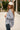 Kyla Blue Striped Long Sleeve Button-Up Top - side view