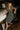 Virginia Black & White Polka Dot Midi Dress - full body sitting view