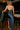 Sawyer Navy Blue Satin Midi Dress- close up full body back view
