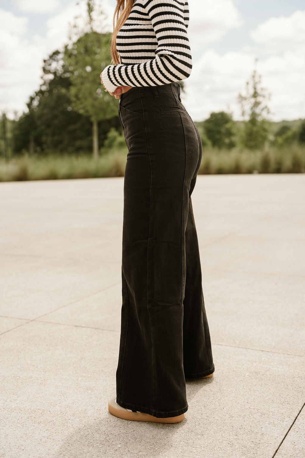 Colette Black Wide Leg Jeans- side view