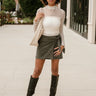 Margo Cream Lace Ruched Bodysuit- full body view