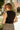 Lylah Black & Cream Ruffle Tank- close up back view