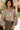 Sierra Brown Stripe Front Ties Top- front top view