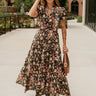 Emelia Brown Multi Floral Maxi Dress- front full view