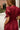 Estella Deep Rust Eyelet Zip-Up Midi Dress- close up back view