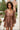 Jordan Mocha Brown Long Sleeve Romper- close up top view