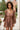 Jordan Mocha Brown Long Sleeve Romper- close up top view