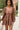 Jordan Mocha Brown Long Sleeve Romper- front top view